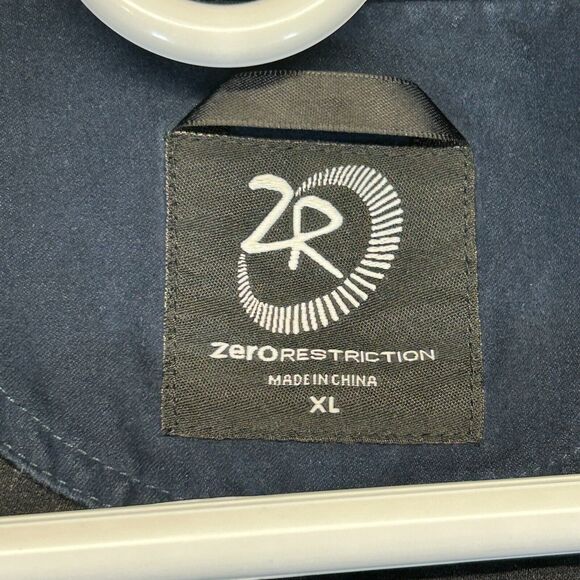 Zero Restriction Micro Suede Jacket Mens XL Pullover Golf Navy Vista Valley Logo - Picture 5 of 14